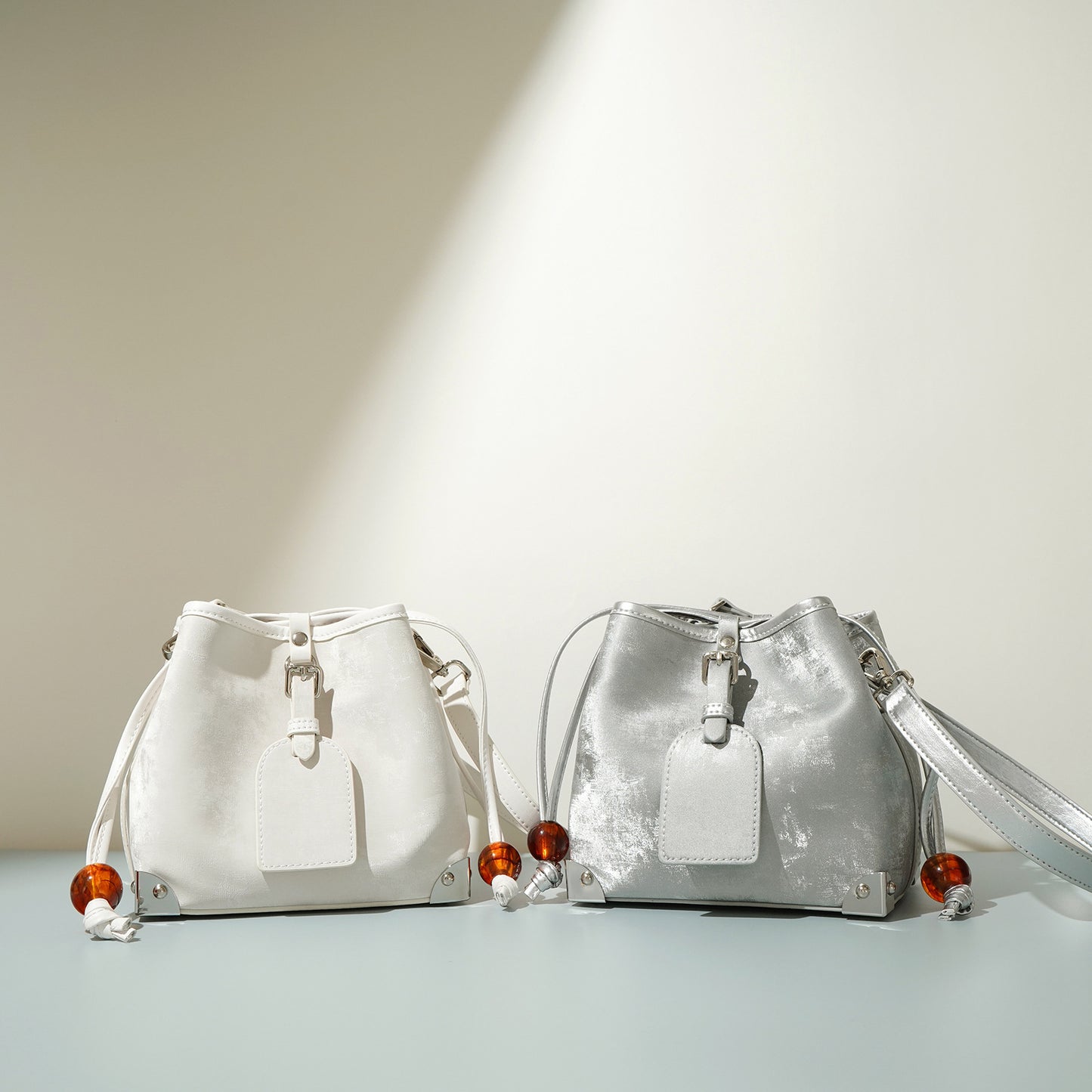 Satin Leather Shoulder Crossbody