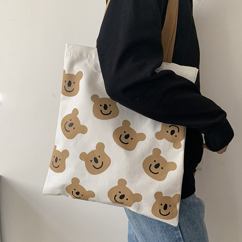Strandtasche aus Segeltuch mit Cartoon-Bär