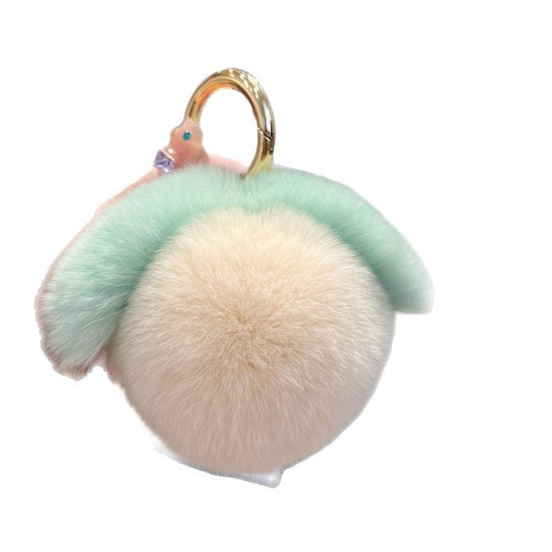 Peach Car Key Ring Pendant Plush Hang Decorations