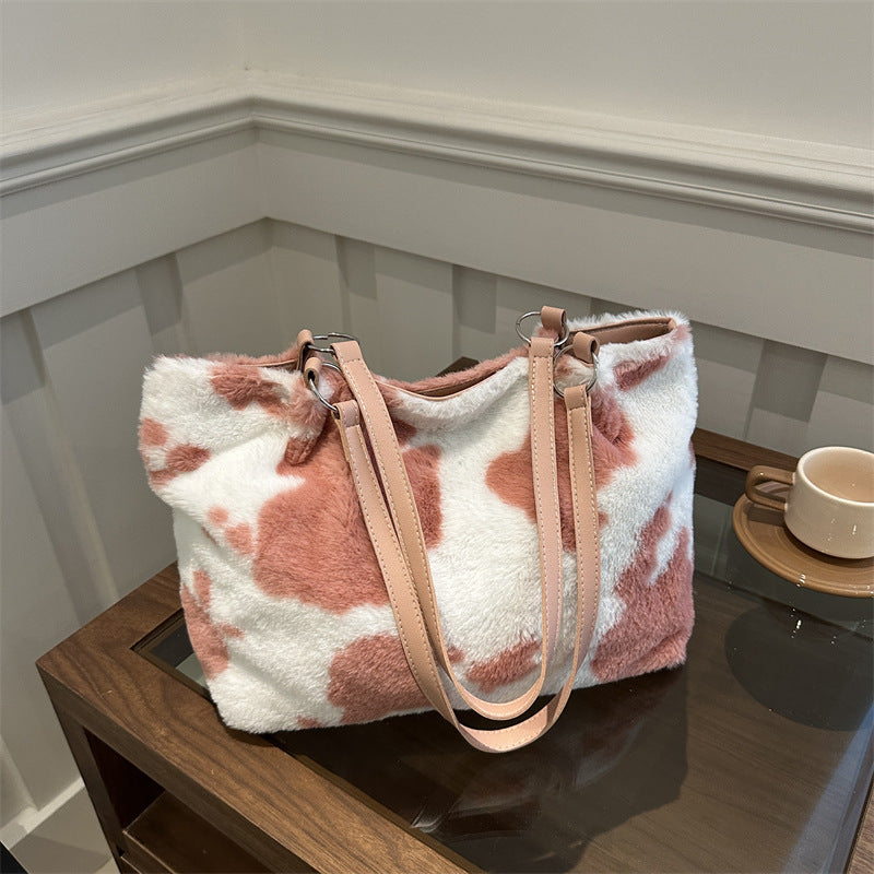Fur Shoulder Tote Bag