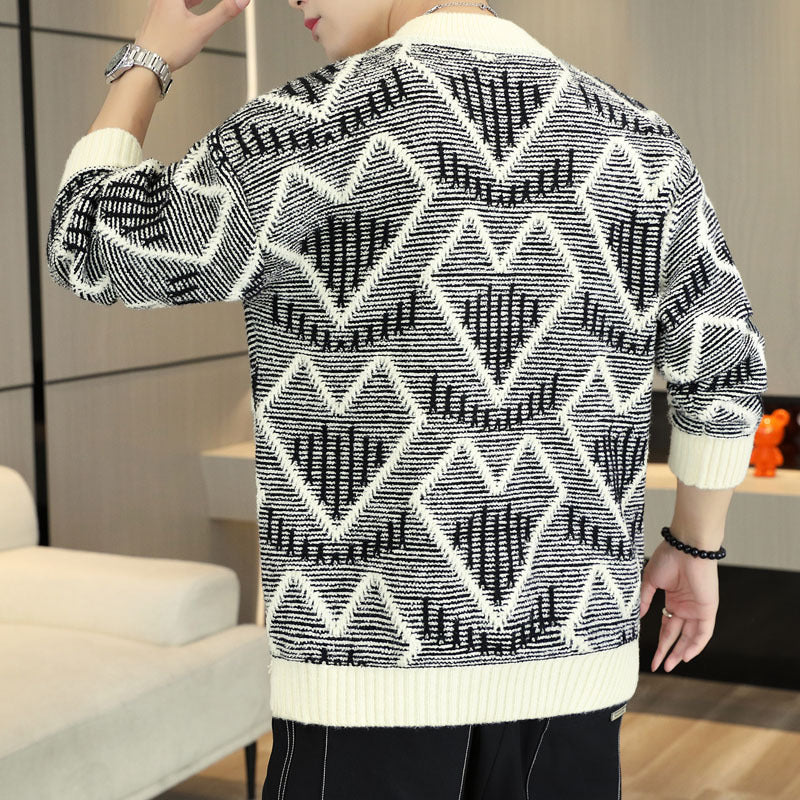 Men's Polyester Warm Sweater In Winter