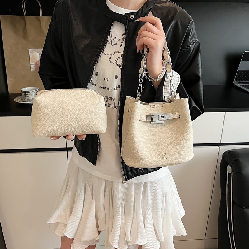 Retro Soft Leather PU Leisure Bucket Bag