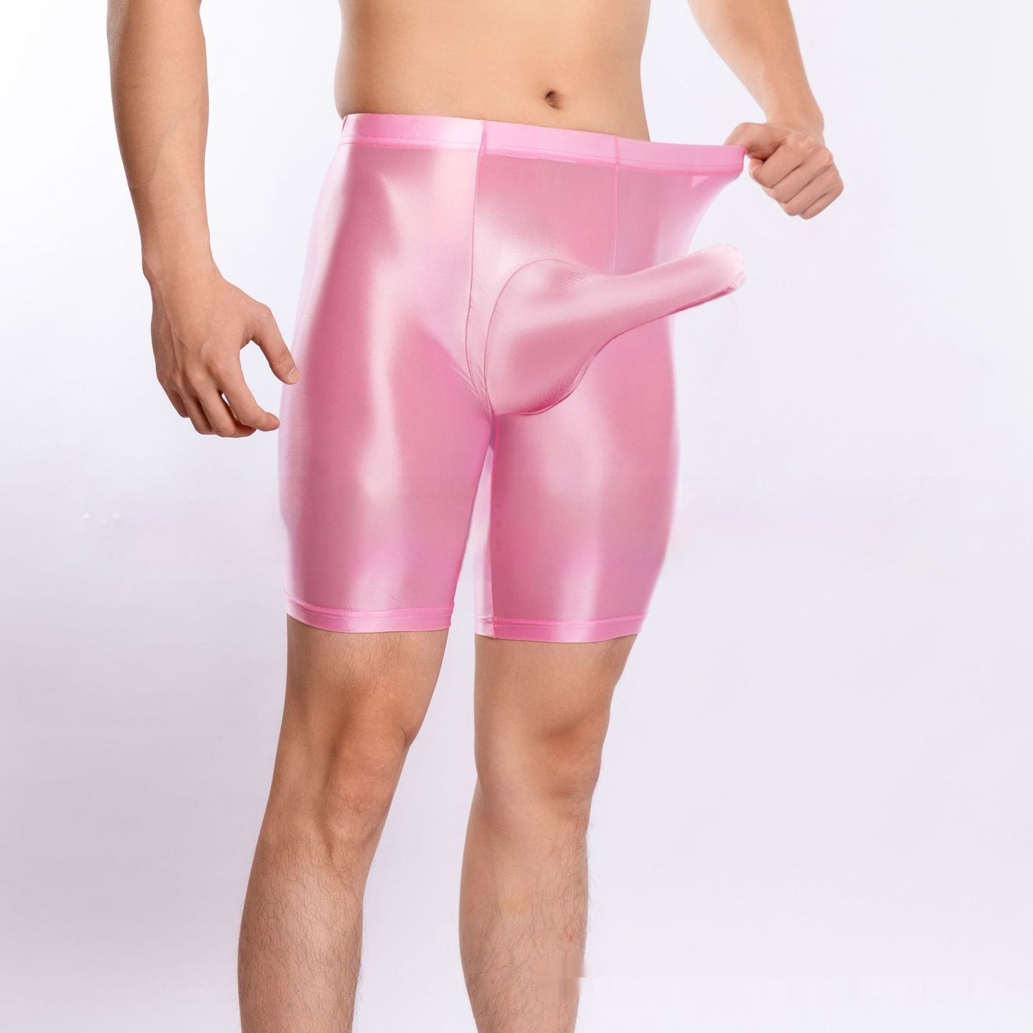 Plus Size Shiny Silky Sports Shorts