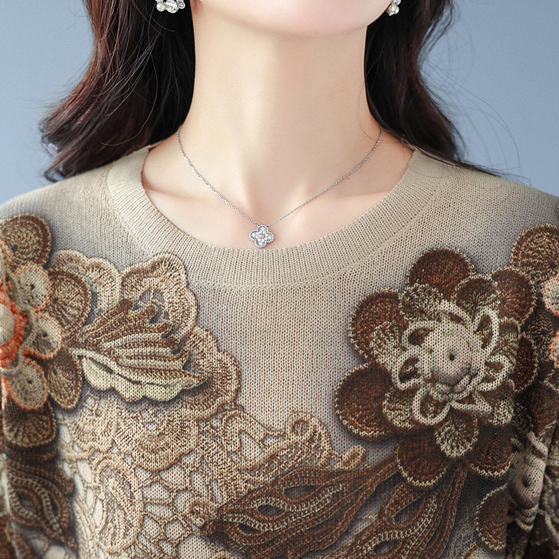 Plus Size Blouse For Middle-aged Women Knitwear