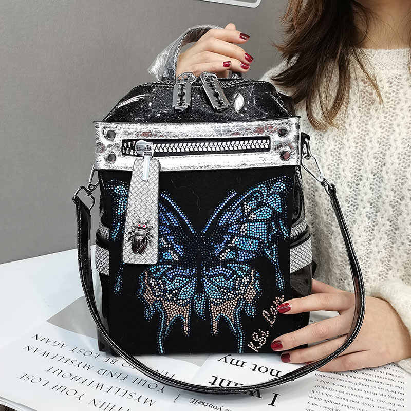 Rhinestone Butterfly Backpack