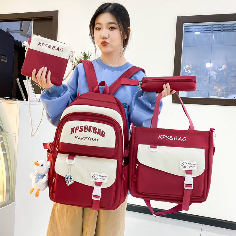 Four-piece Ins Schoolbag
