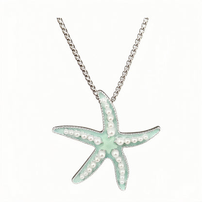Collar de estrella de mar luminoso de metal con diseño de elfo del océano para fiesta en la playa