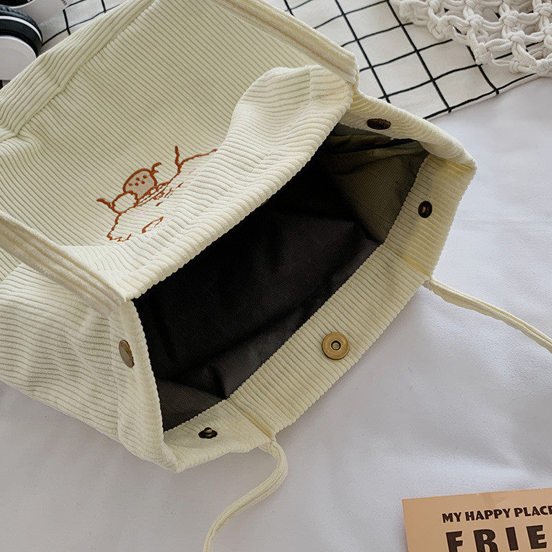 Cute Velvet Embroidery Bag