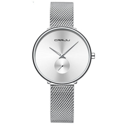 Damen Edelstahlarmband Mesh Armband Uhr Einfach