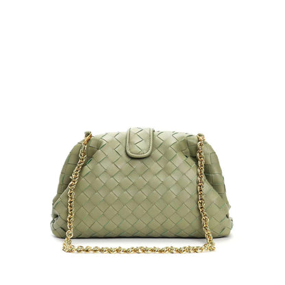 Bolso de hombro tejido de cuero genuino
