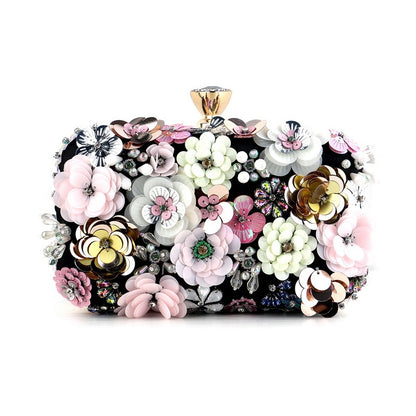 Diamonds Metal Rhinestones Beading Clutch - BAGMODA