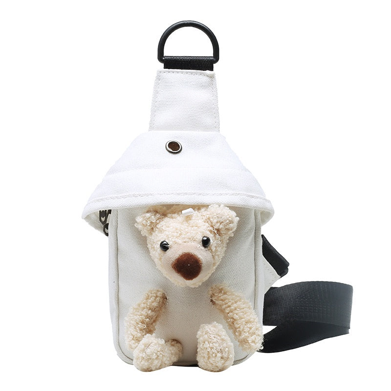 Girls Bear Canvas Chest Bag