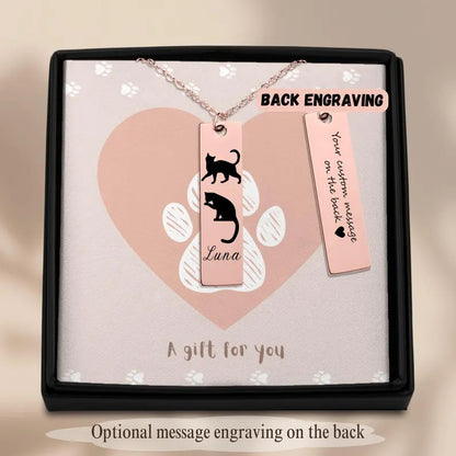 Collar con colgante de gato de dibujos animados creativo para mujer