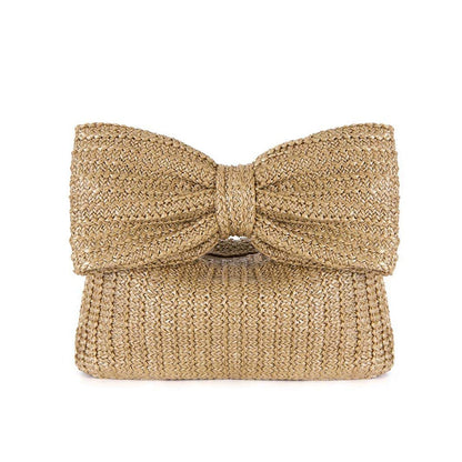Bolso de paja con lazo personalizado