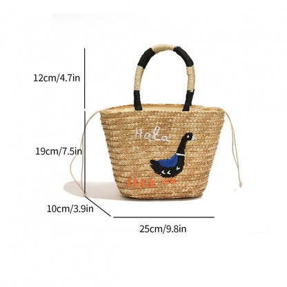 Bolso de hombro para mujer con cesta de verduras tejida a mano