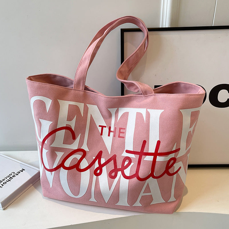 Letter Printed Canvas Totes