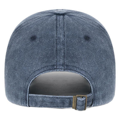 Gorra con visera bordada con letras lavadas retro para hombre, con protección solar para primavera y verano