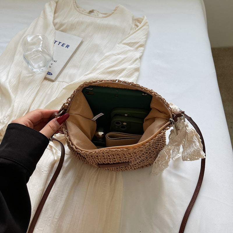 Woven Hollowed Shoulder Bag