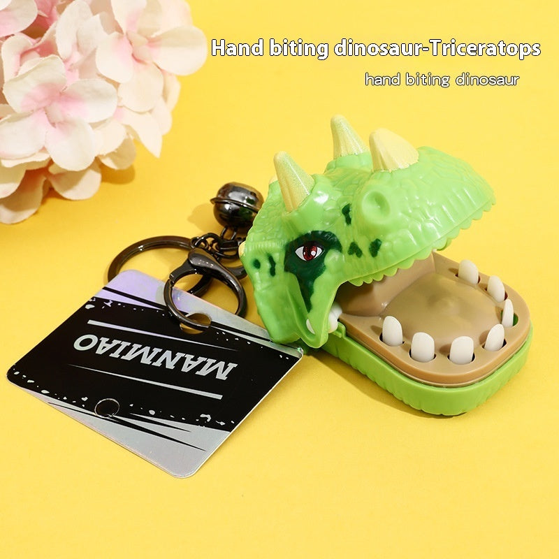 Creative Cartoon Biting Dinosaur Toy Car Key Ring