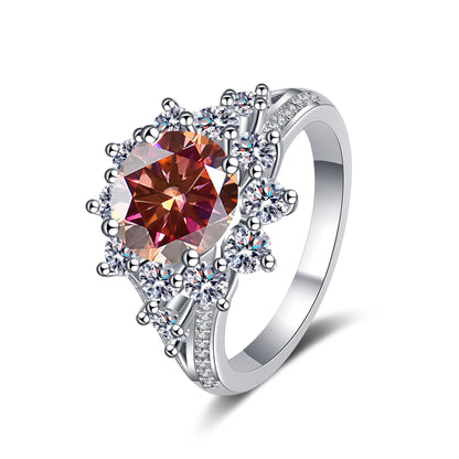 Anillo de plata de ley 925 para mujer con moissanita de 3 quilates, estilo lujoso y asequible.