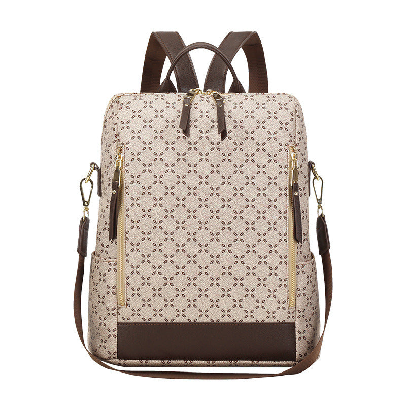 Mochila de viaje antirrobo retro estampada