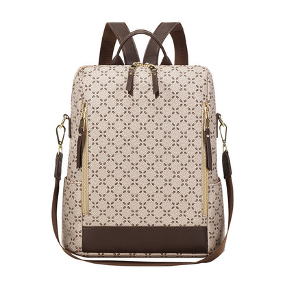 Mochila de viaje antirrobo retro estampada