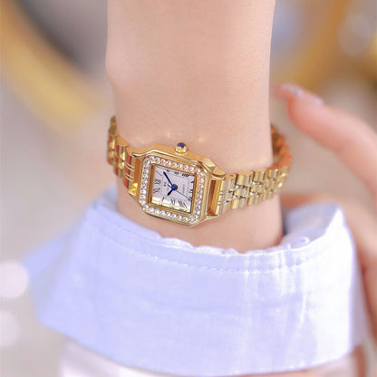 Reloj de acero inoxidable para mujer, de lujo y asequible.