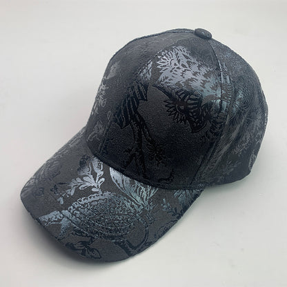 Gorras de béisbol con estampado de cuero puro estilo coreano