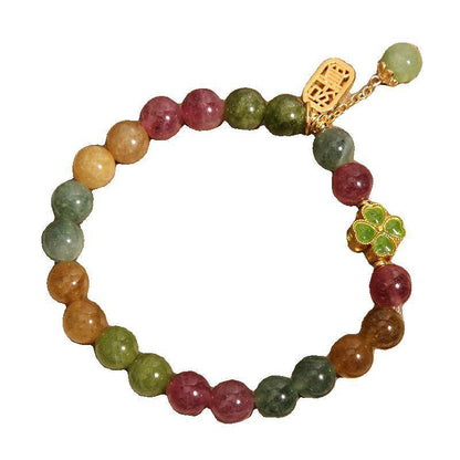 Exquisites buntes Turmalin-Ruyi-Anhängerarmband für Damen