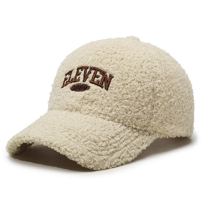 Winter-Baseballkappe aus dickem Lammfell