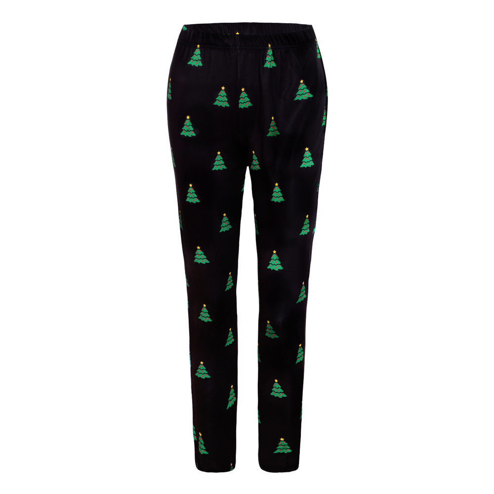 Christmas Costume Printed Slim-fit Trousers