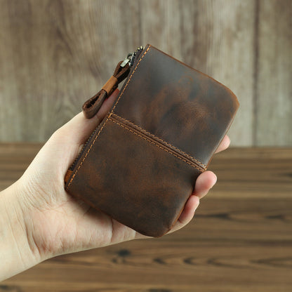 Monedero retro de cuero de Caballo Loco para hombre
