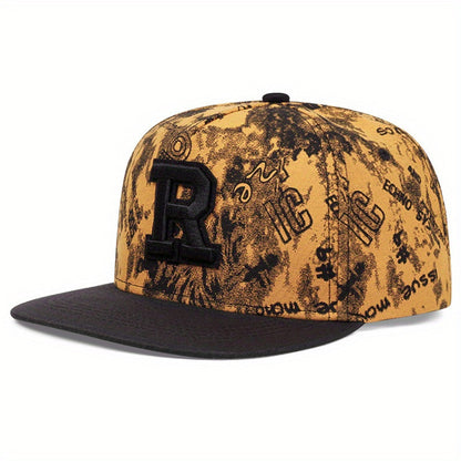 Gorra de hip hop urbana con bordado de letra R europea y americana