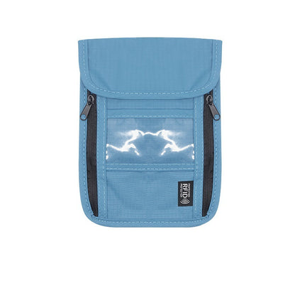 Bolsa de almacenamiento para tarjetas bancarias con múltiples ranuras y protección contra desmagnetización y radiación.