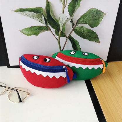 Bolso bandolera de lona con bordado de dibujos animados para niños
