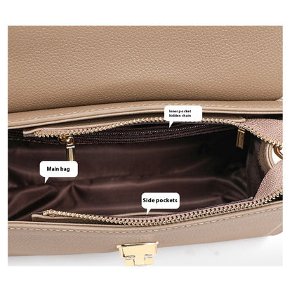 Vintage Litschi Muster Schloss Handtasche