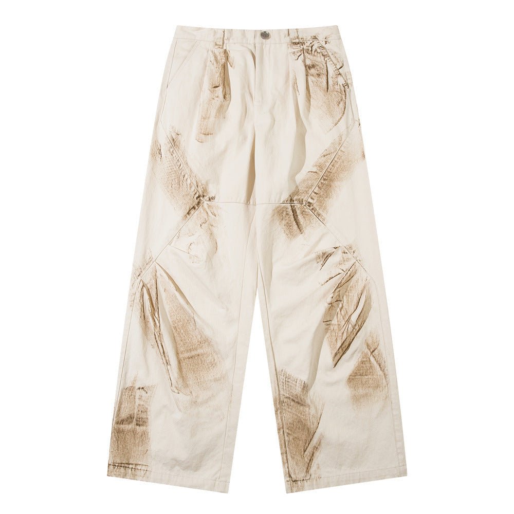 Dirty Painting Loose Casual Long Pants Men - BAGMODA