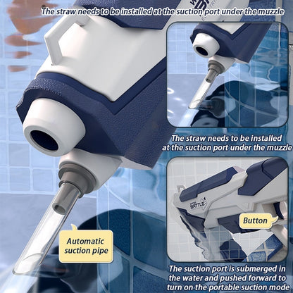 Pistola de agua eléctrica automática con absorción de agua, juguete para exteriores, playa, piscina, baño, regalo para niños.