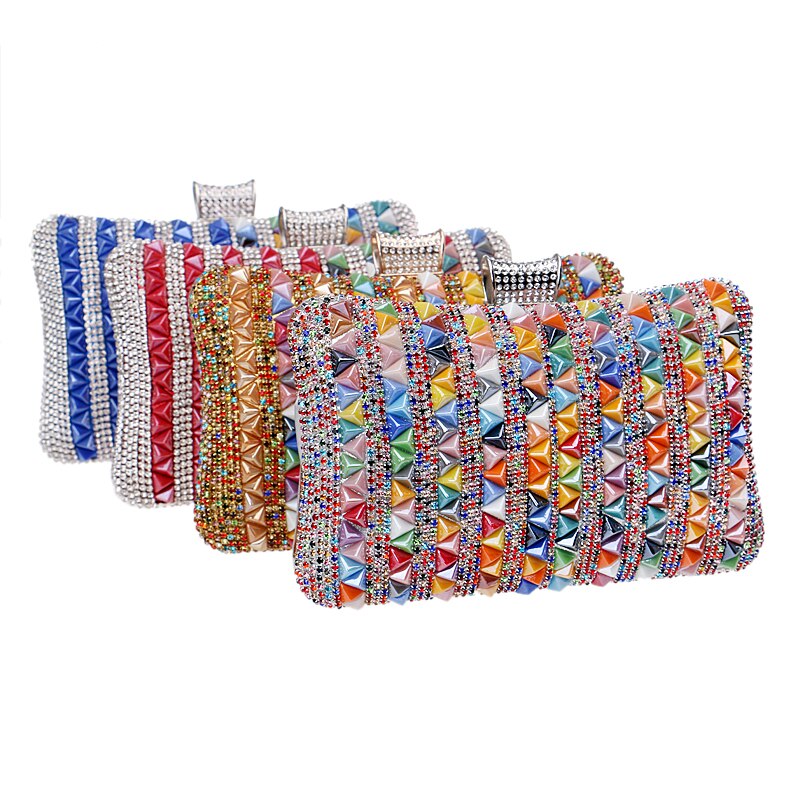 Diamonds Metal Rhinestones Beading Clutch
