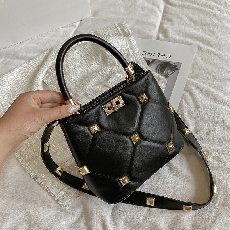 RivetGlow Vertical Bucket Bag