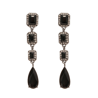 Elegantes pendientes con borlas y gotas de agua para mujer