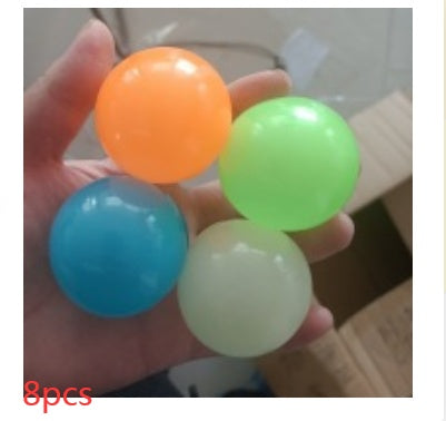 Bolas adhesivas luminosas para pared, juegos de fiesta en casa, juguetes novedosos que brillan en la oscuridad, juguete de descompresión para apretar.
