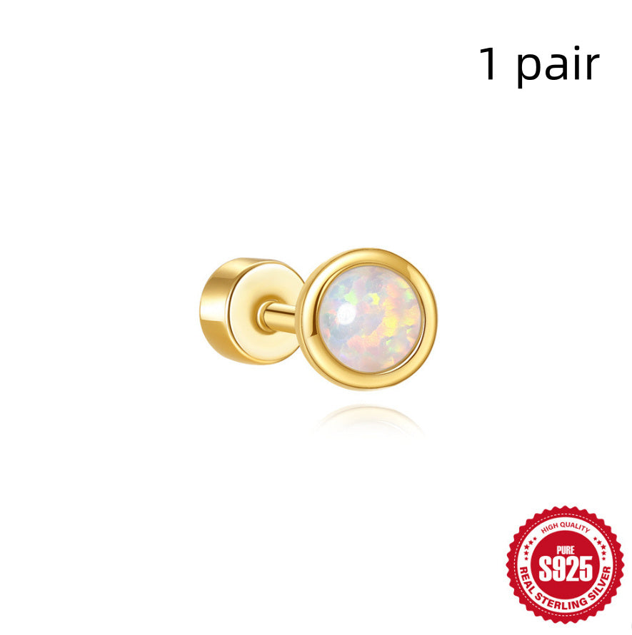 S925 Sterling Silver Flat Column Thread Piercing Ear Bone Stud