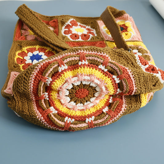Ethnic Style Handmade Woven Bucket Bag