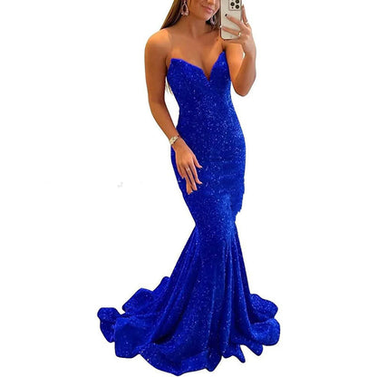 Vestidos de noche con lentejuelas para mujer, vestidos formales largos para fiesta de graduación