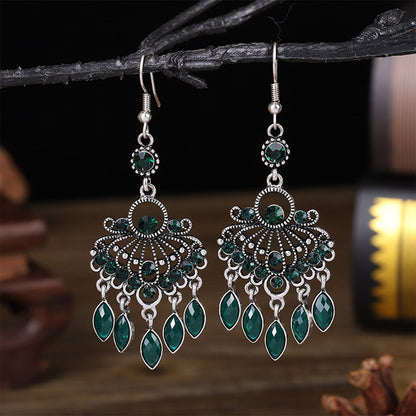 Ethno-Stil Bohemian Vintage Gravur Quaste Ohrringe