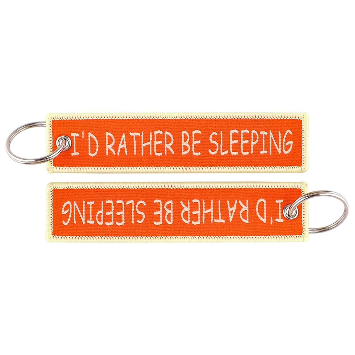 Simple Quotation Weaving Mark Fabric Keychain Accessories