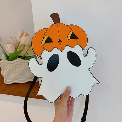 Bolsos de hombro de Halloween con diseño creativo de calabaza fantasma en 3D, bonitos bolsos para mujer, monederos para teléfono móvil, bolsos cruzados de dulces personalizados novedosos.