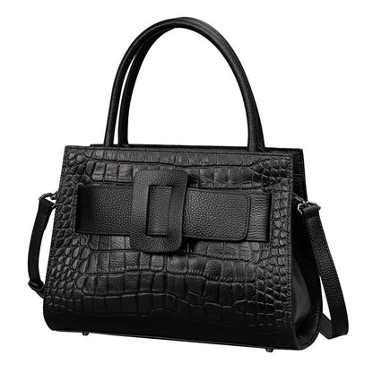 Bolso bandolera portátil de cuero para mujer, bolso de hombro a juego.