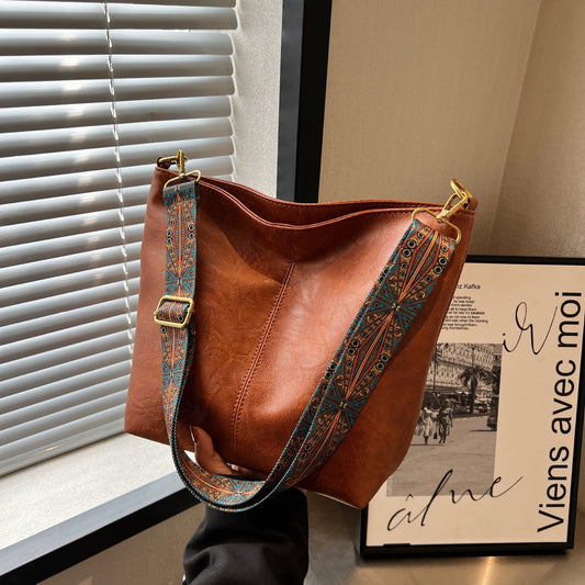 Retro Broadband Shoulder Messenger Bag
